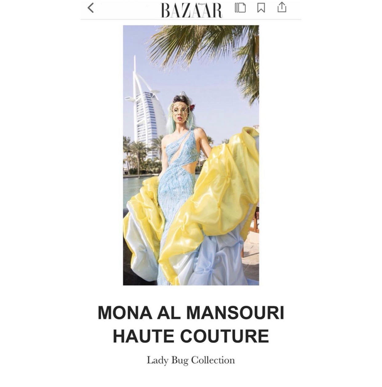 Harper's Bazaar UK — Mona Al Mansouri Haute Couture — Dubai