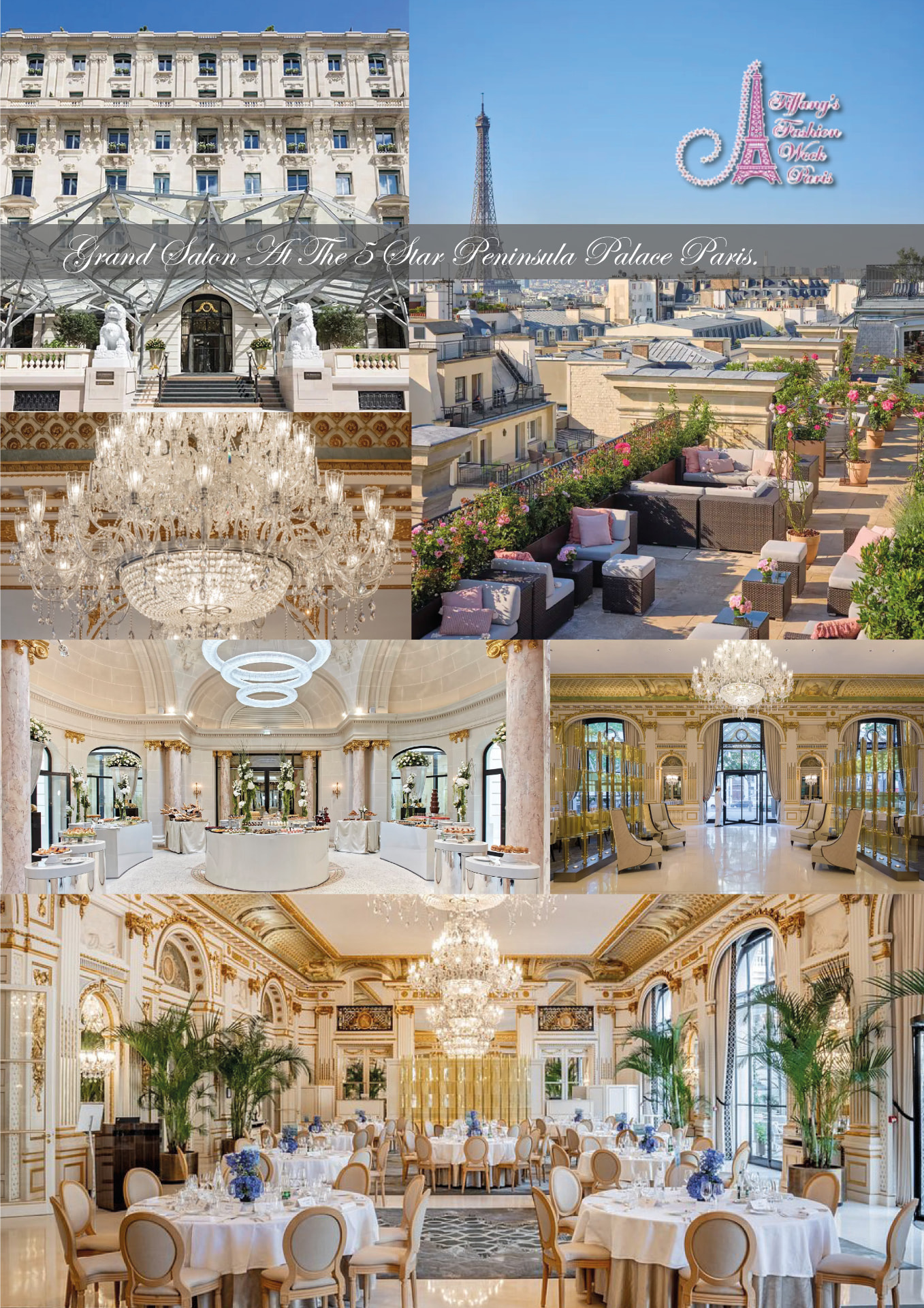 Grand Salon at the 5 star Peninsula Palace Paris — venue of Season 17