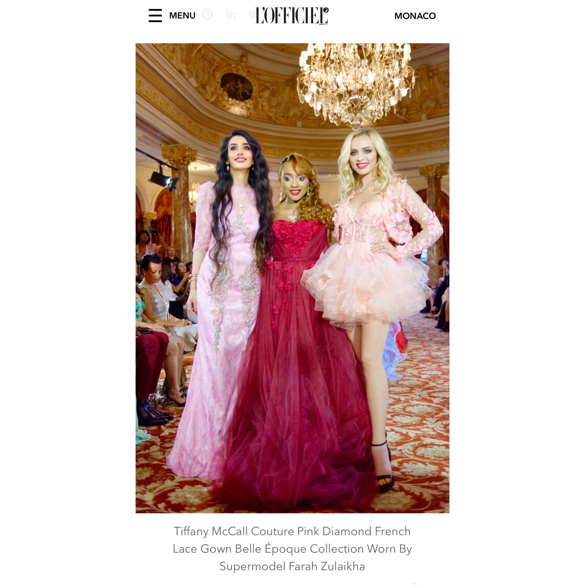 L'Officiel Monaco — Pink Diamond French Lace — Belle Époque