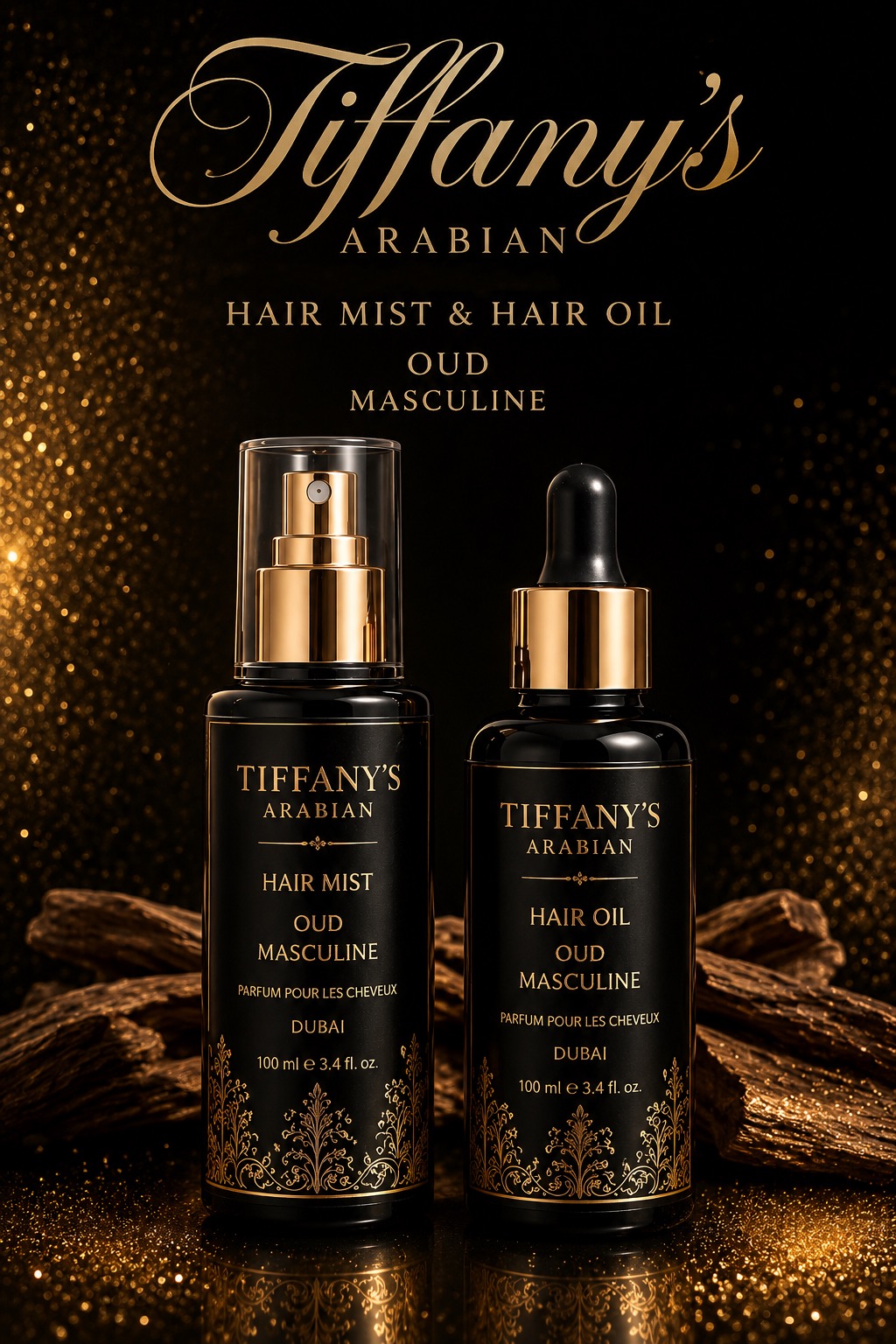 Tiffany's Arabian Oud hair mist and hair oil, masculine